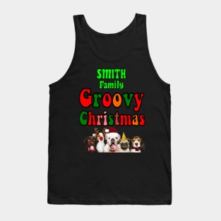 Family Christmas - Groovy Christmas SMITH family, family christmas t shirt, family pjama t shirt Tank Top